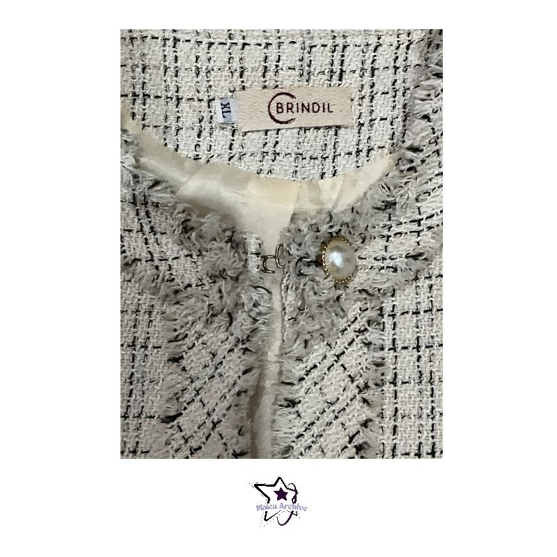 BRINDIL - Cream Tweed Cropped Blazer, foto 3
