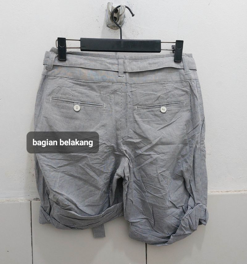 Celana pendek katun gari garis, foto 4
