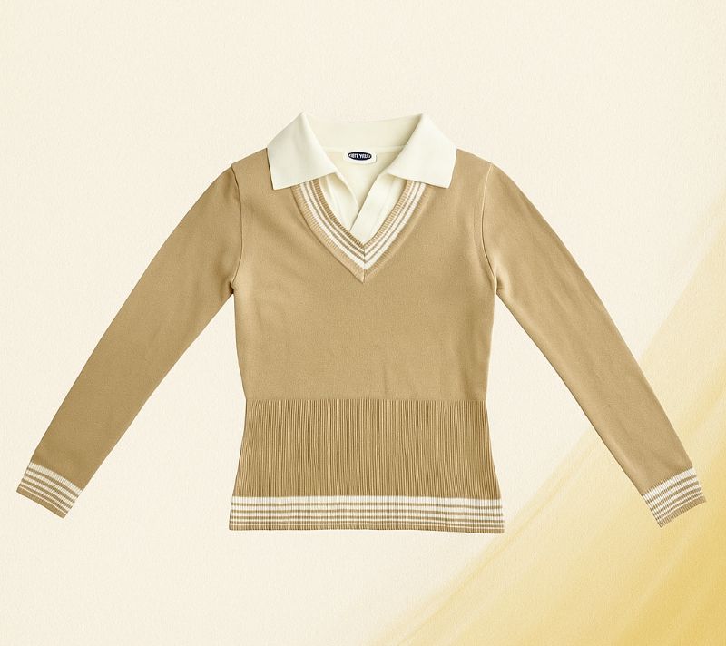 Knit Sweater Collared Chic, foto 2