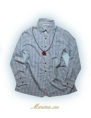 White blue stripe shirt