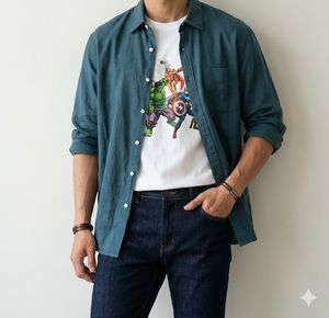 Kemeja panjang katun linen topten