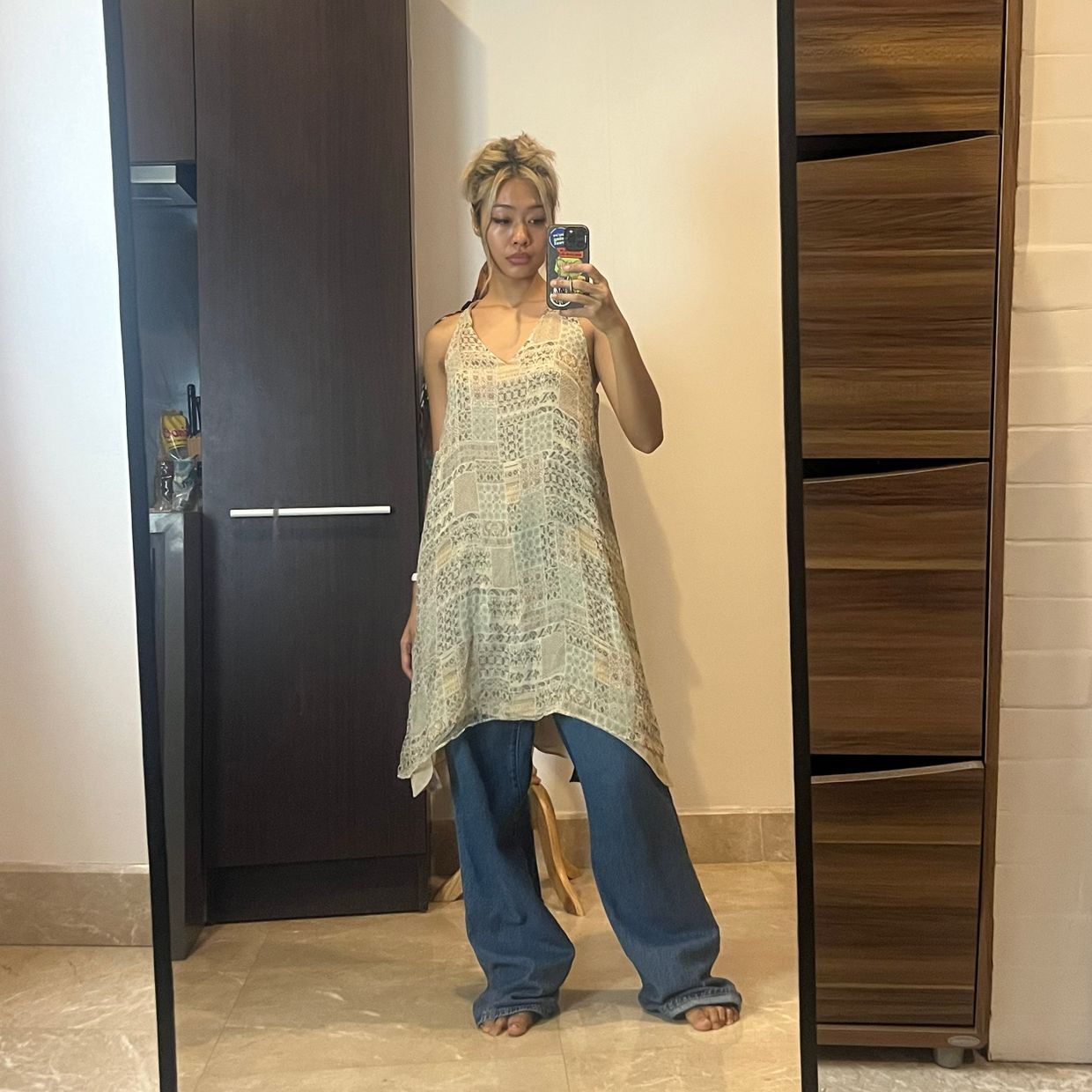 Midi Dress chiffon silk, bisa di, foto 4