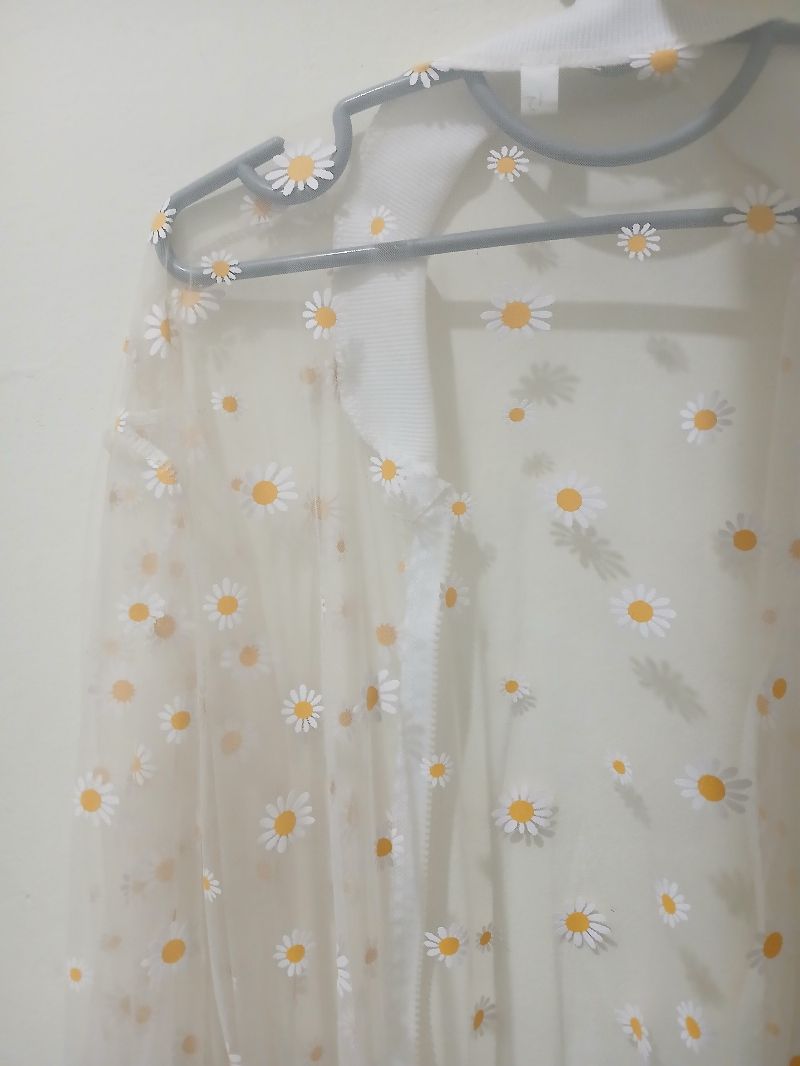 Jaket transparant motif bunga, foto 2