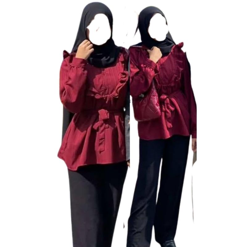 Blouse deep maroon, foto 3