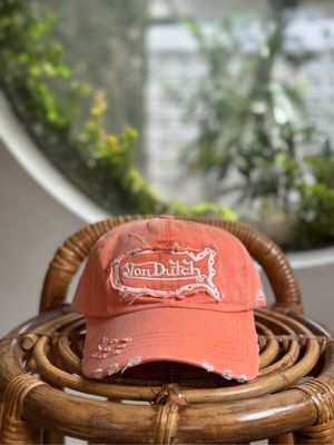 topi cap vondutch ripped orange size free adjustable y2k