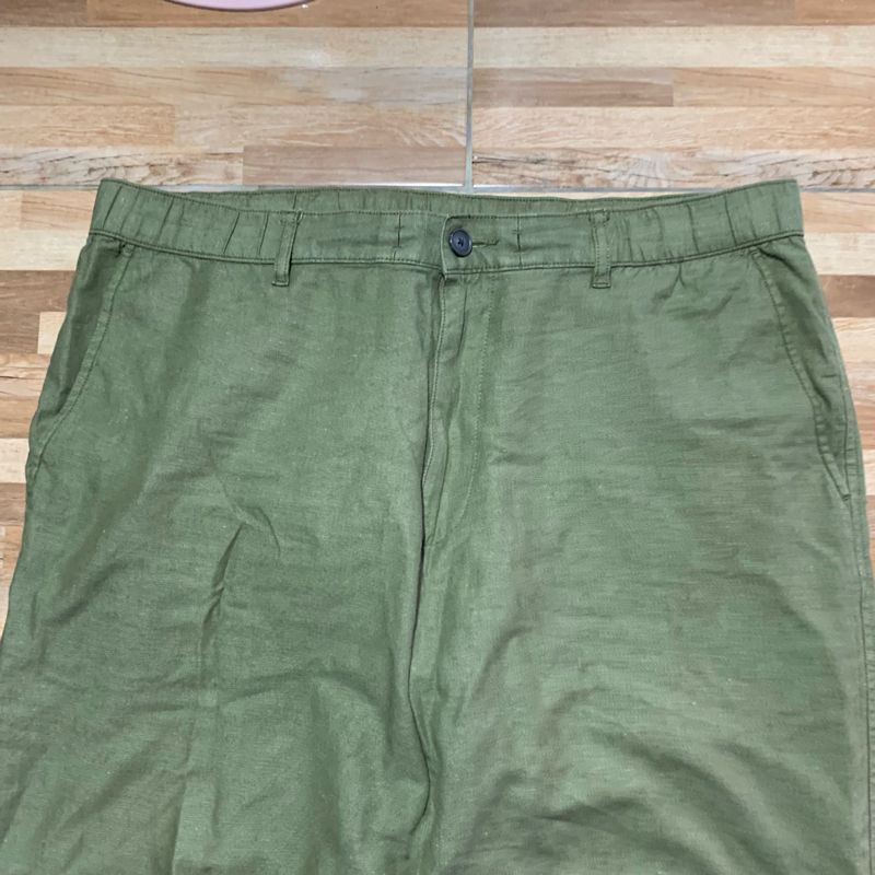 Uniqlo Linen Relaxed Pants Olive, foto 3
