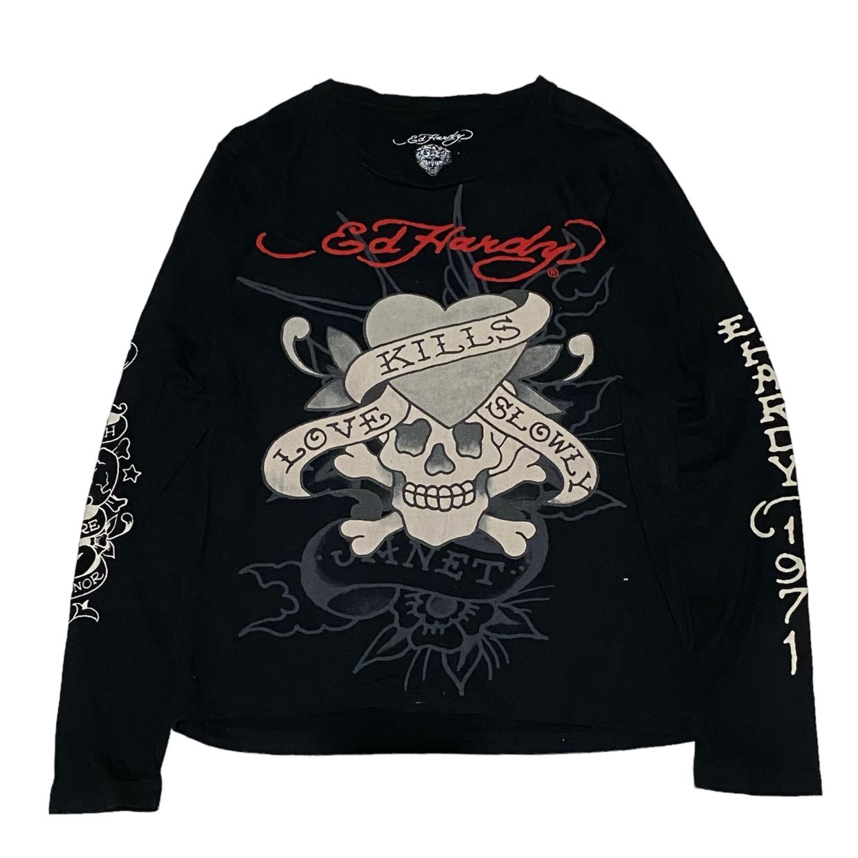 Ed Hardy Y2K Grunge T-shirt Wanita black