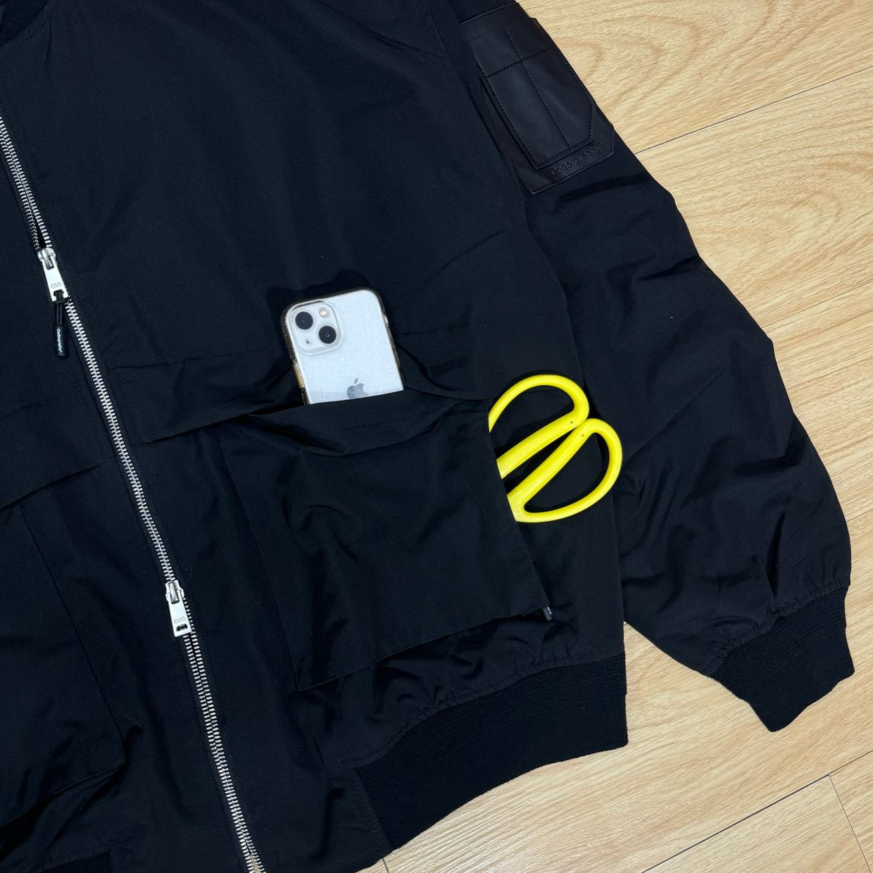 Streetwear Biker Bomber jacket Pria black, foto 3
