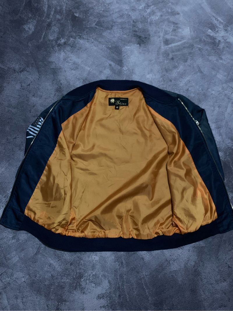 Jacket Casual Bomber Navy Shine Size M, foto 6