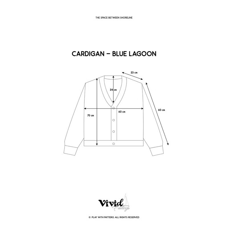 Playwithpattero Knit Cardigan Blue Lagoon, foto 4