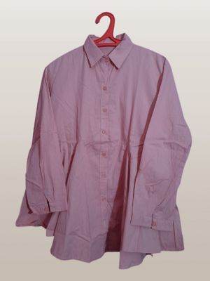 Kemeja katun Pink
