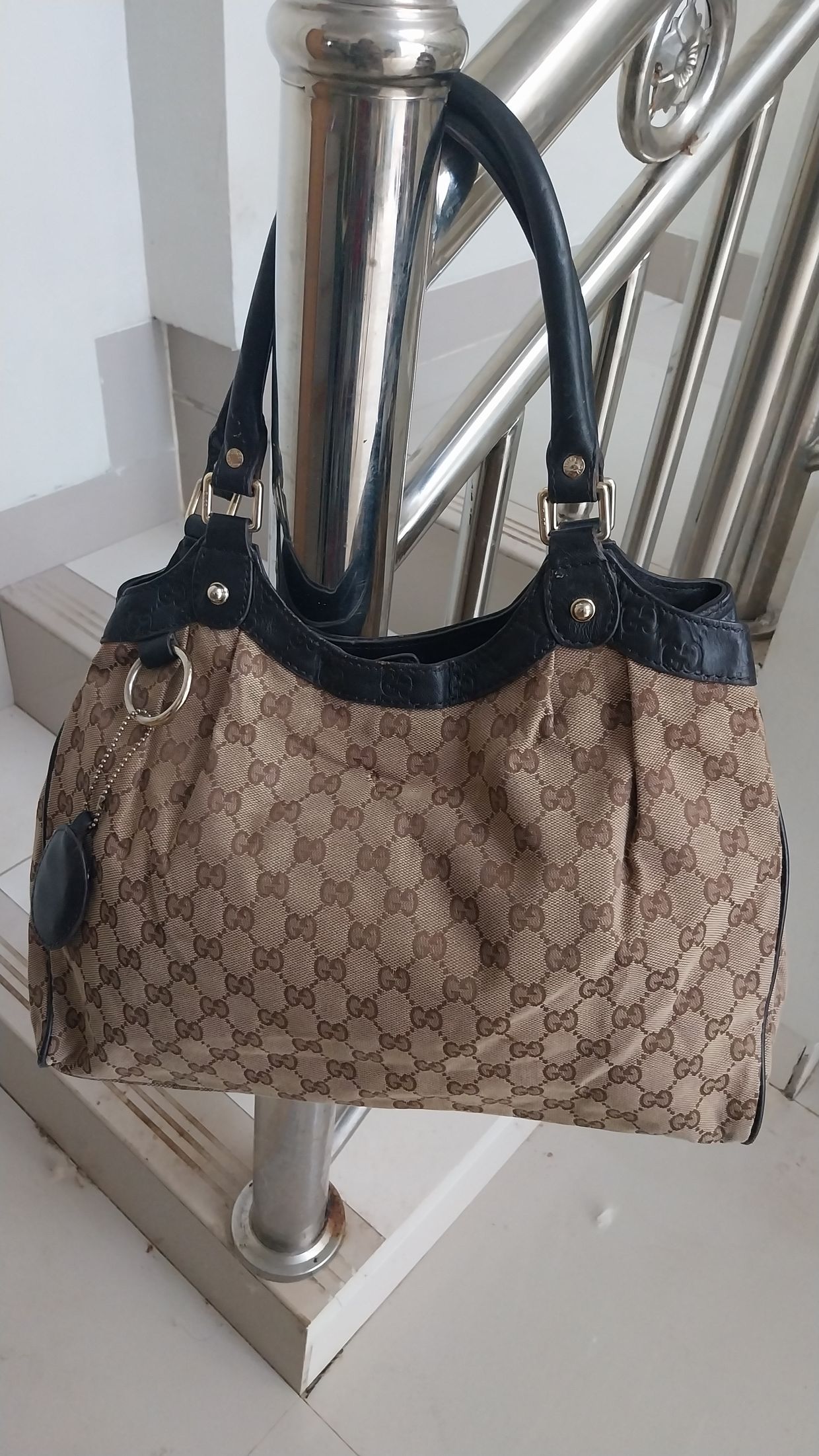 Gucci Vintage Shoulder bag Wanita tan brown