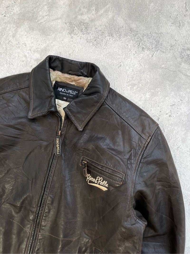 Vintage Casual Leather jacket Pria brown, foto 4