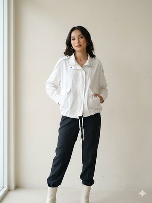 Jaket putih fashion casual