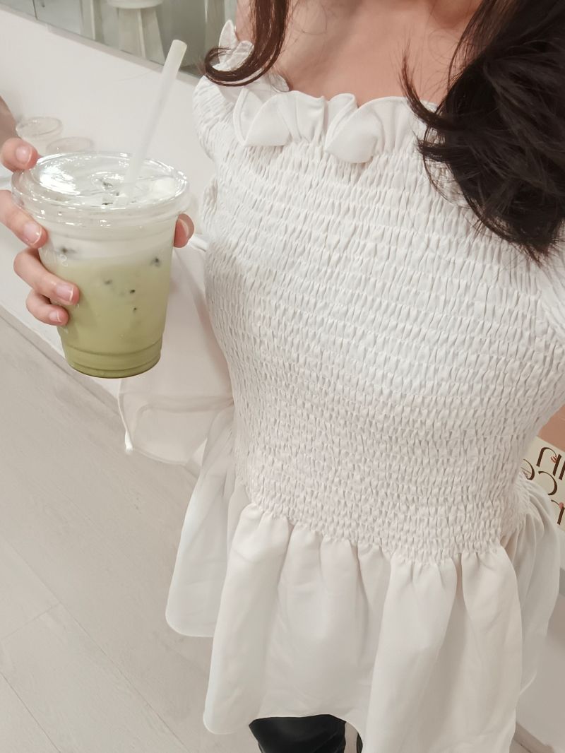 White Sabrina Top (full karet), foto 2
