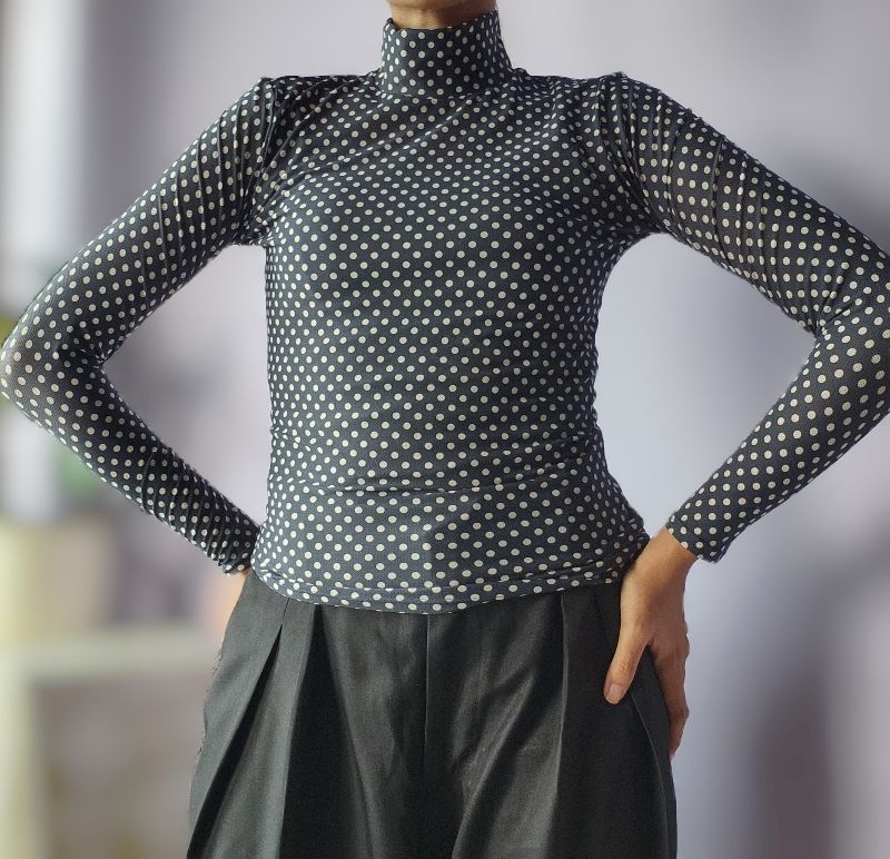 Polka Dot Aplerind Top Turtle Neck, foto 2