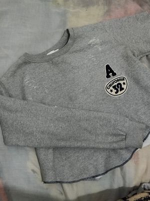 sweater crop top wanita callifornia