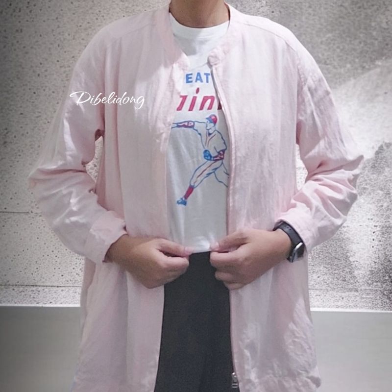 Jaket pink casual bahan katun, foto 4