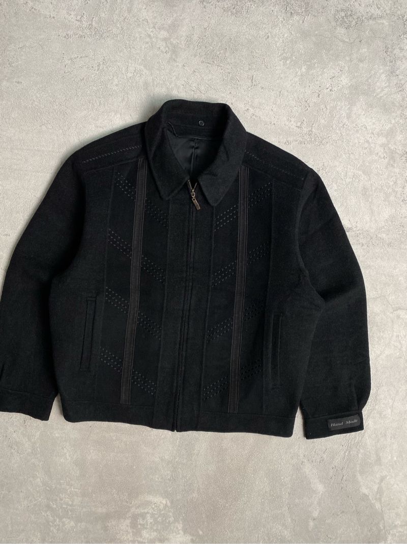 Jabang Black Pattern Wool Blouson Work Jacket, foto 2