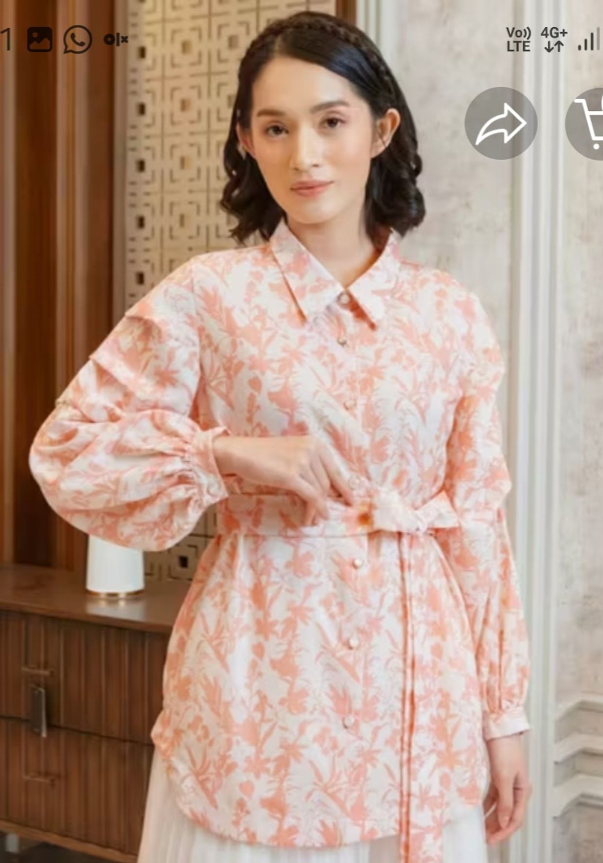 Casual Blouse Wanita pink, foto 3