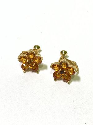 Anting Floral-Crystal Orange