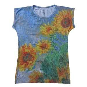 Kaos Blouse Monet The Baquet of Sunflowers