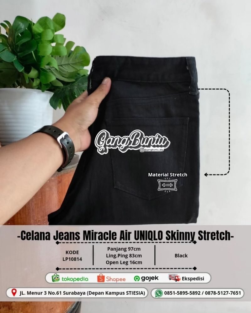 Celana Jeans Miracle Air UNIQLO Skinny Stretch Original Preloved
