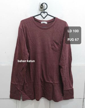 Kaos panjang poket maroon