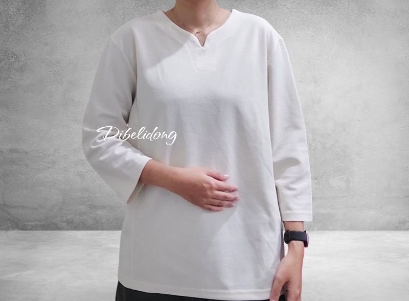 Kaos panjang  krem polos tebal, foto 3