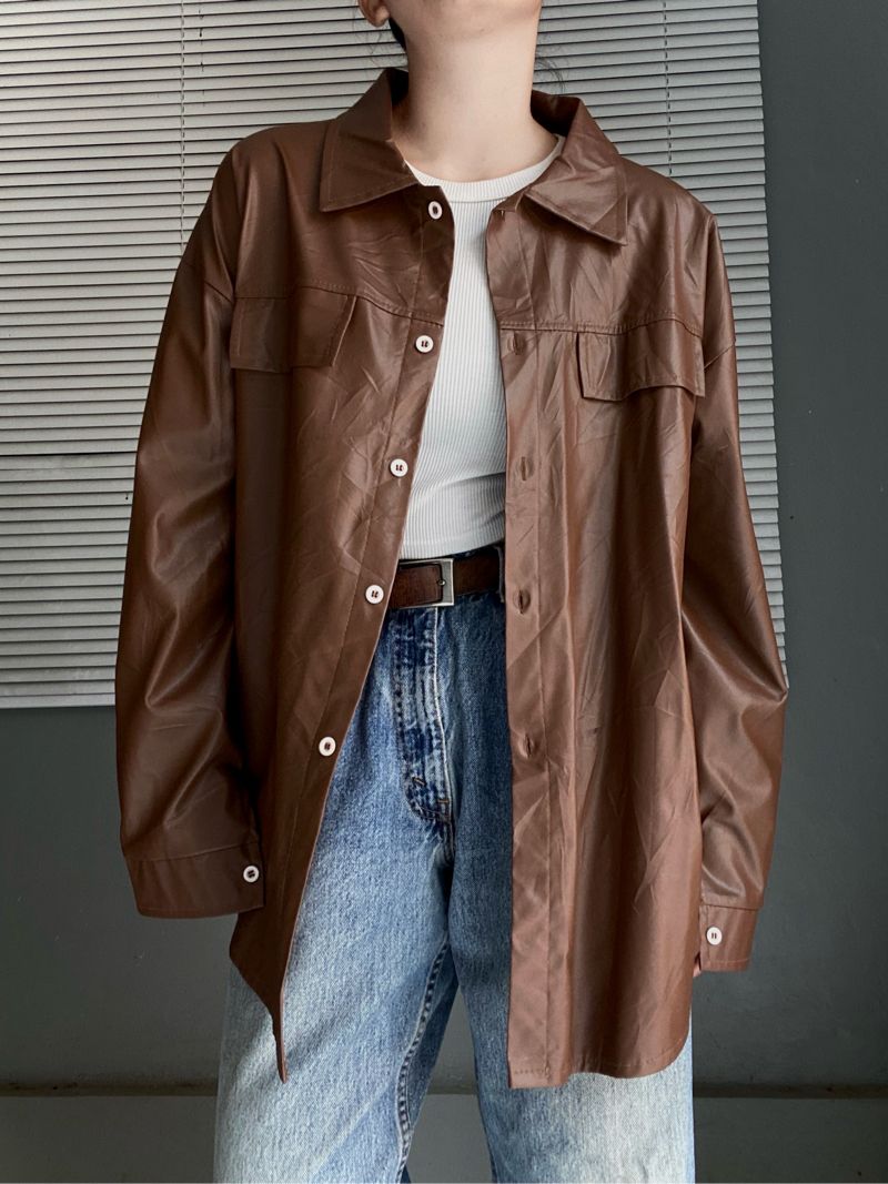 LEATHER KEMEJA OVERSIZE, foto 6