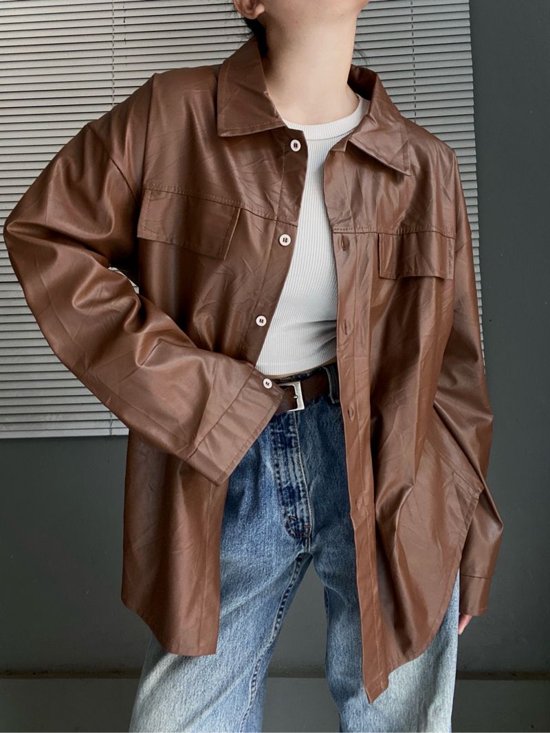 LEATHER KEMEJA OVERSIZE, foto 8