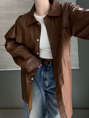 LEATHER KEMEJA OVERSIZE
