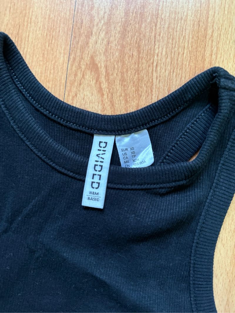 H&M Black Ribbed Crop Halter Tank, foto 2