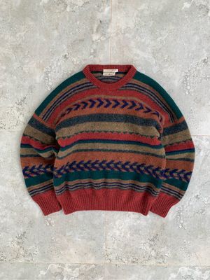 Vintage Waverley Scotland Wool Geometric Pattern Knitwear
