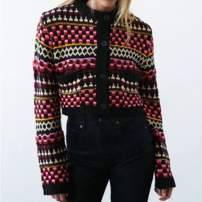 ZARA Jacquard Knit Cardigan, foto 4