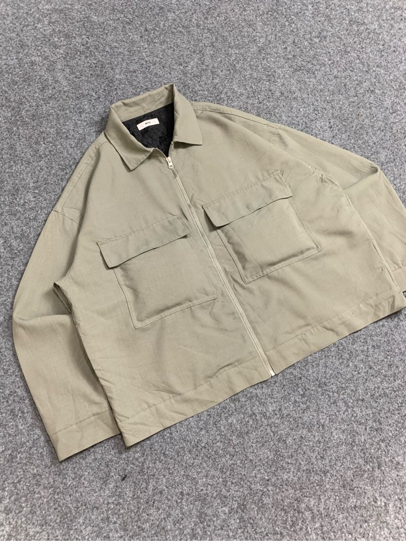 Work Jacket Boxy Wego Double Pocket Sage Colour, foto 2
