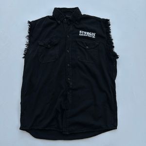 Biker Vest Pria black