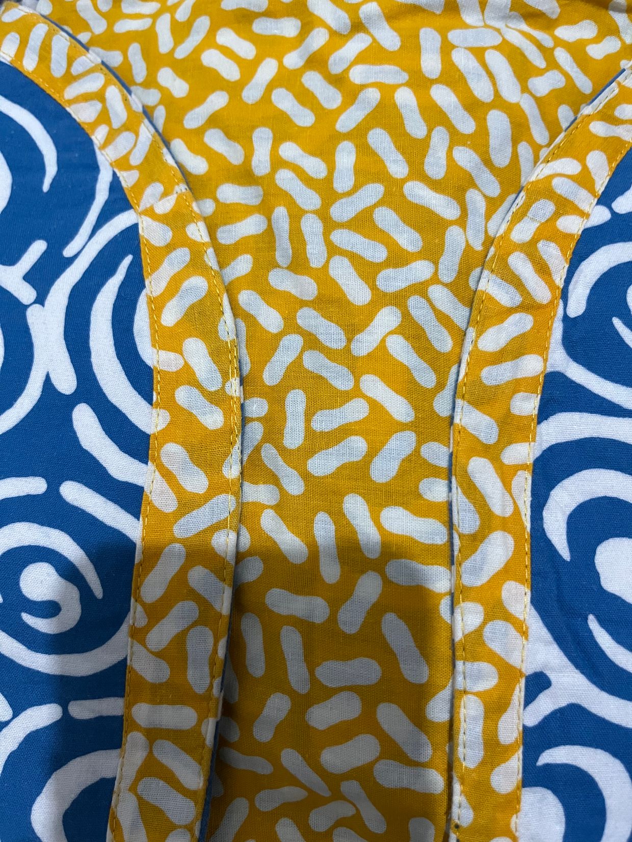 Blouse Wanita blue yellow, foto 4