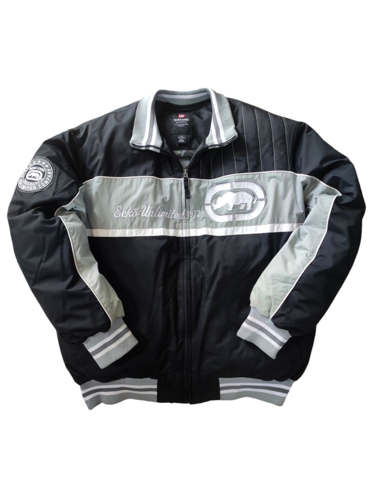 ECKO UNLTD Streetwear Y2K Bomber jacket Pria multicolor Preloved