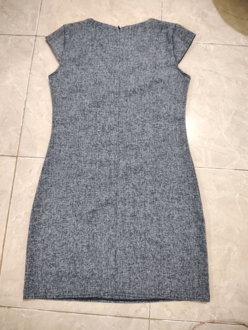 preloved Dress cewek motif biru bata, foto 2