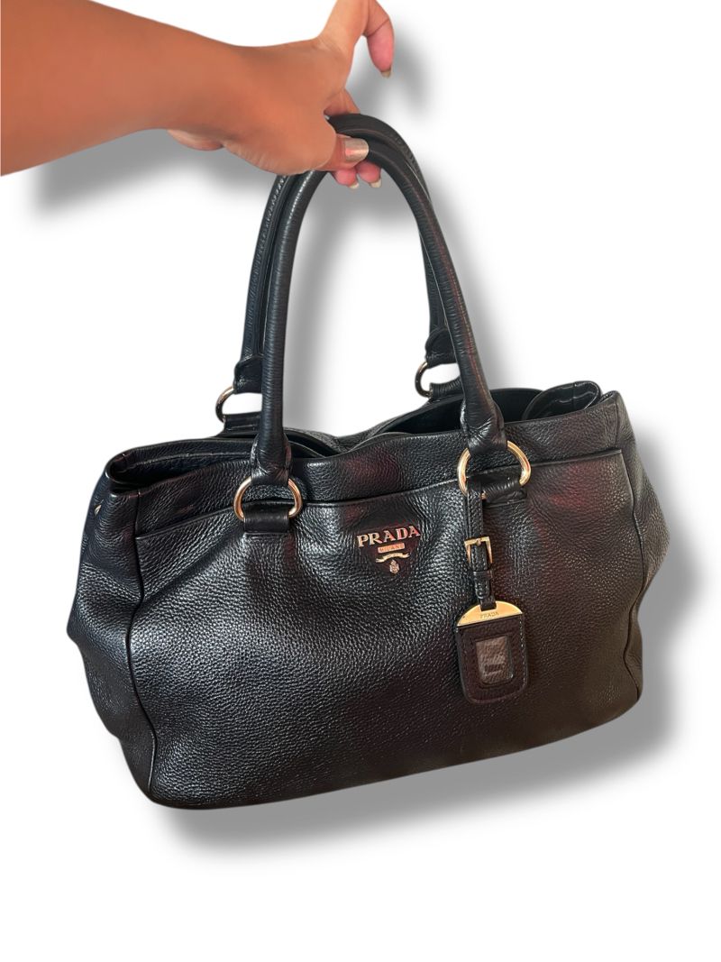 Prada Black Leather Vitello Daina Bag, foto 2
