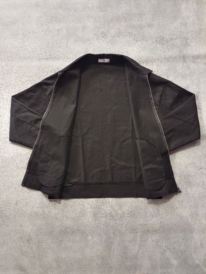 Work Jacket Harrington Casual Cotton Twill Black Outter, foto 2