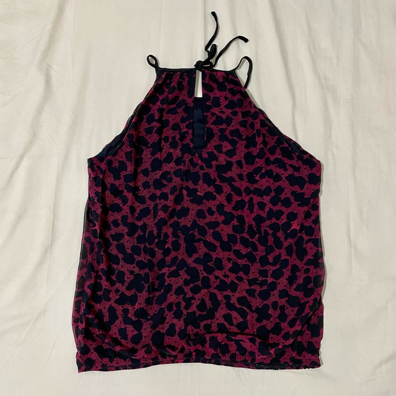 express tank top maroon black leopard pattern, foto 3