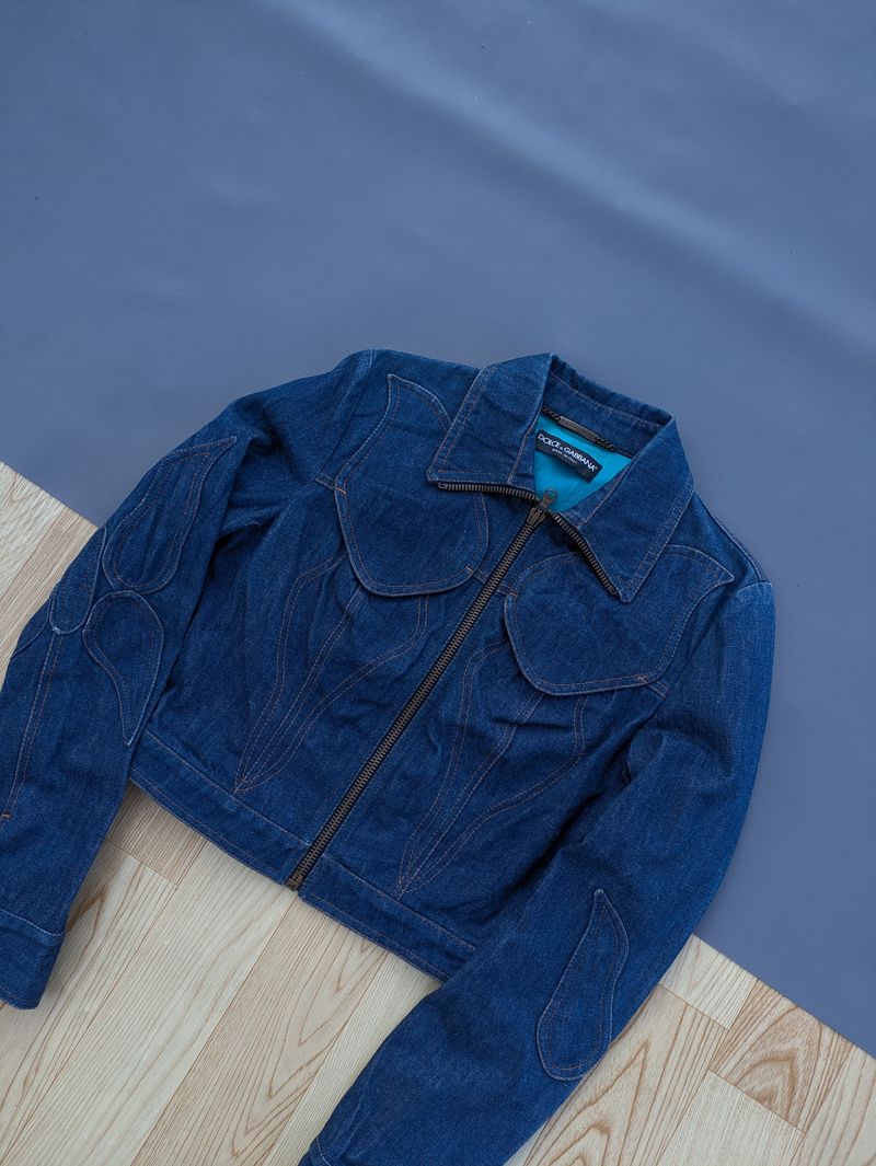 DOLCE & GABBANA SPRING SUMMER PATCHWORK DENIM JACKET CROPTOP, foto 2