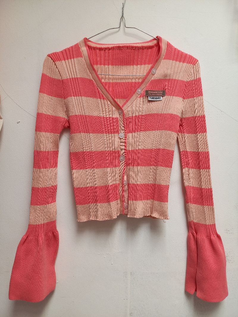 Pink stripe top fitted cropted, foto 2
