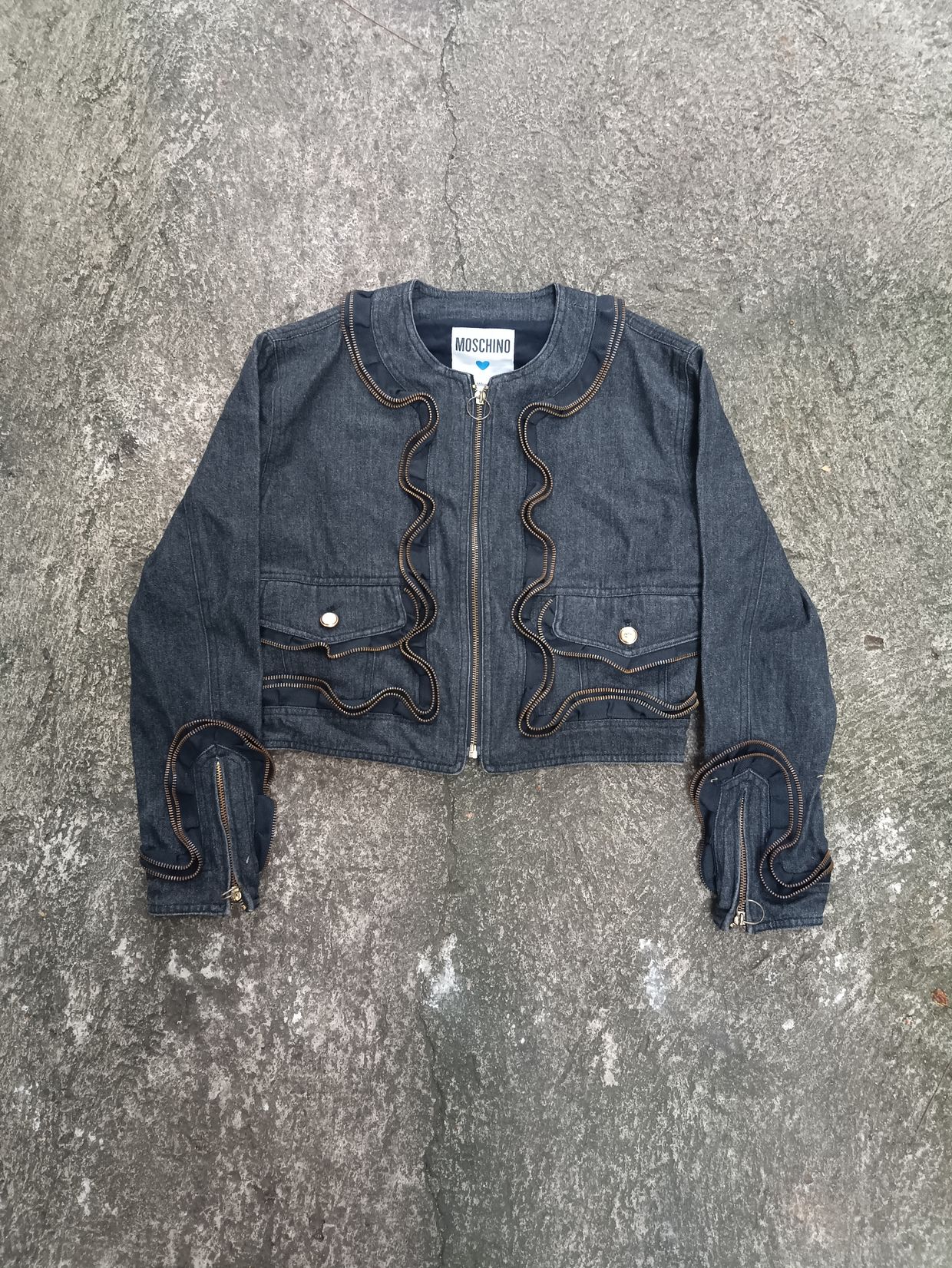 Moschino denim Zipper y2k