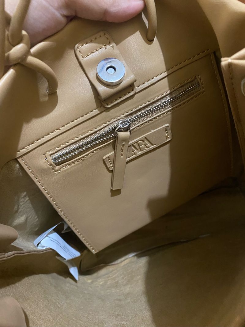 Zara mini totebag cream ori, foto 5
