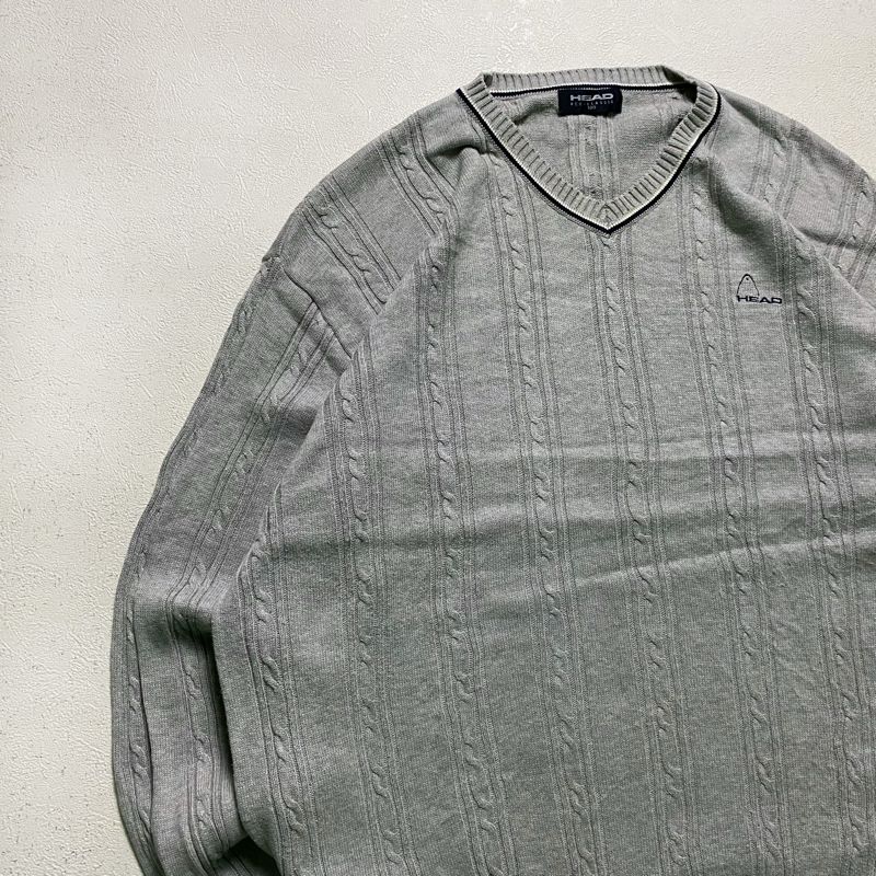 HEAD CABLE VNECK KNIT SWEATER, foto 2