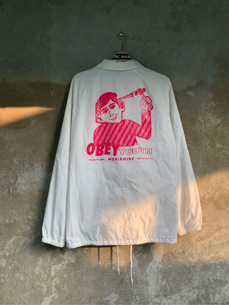 Coach Jacket Obey Youth White, foto 2