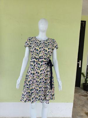 DRESS FLORAL PINGGANG SERUT